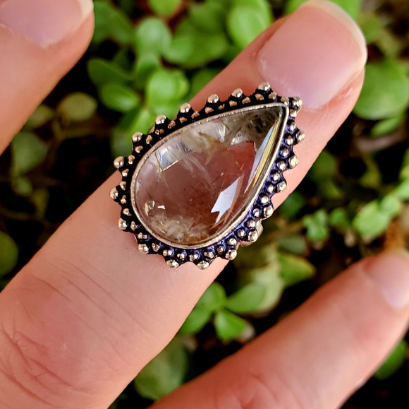 New Golden Rutilated Quartz 925 Silver Ring. - Picture 1 of 12